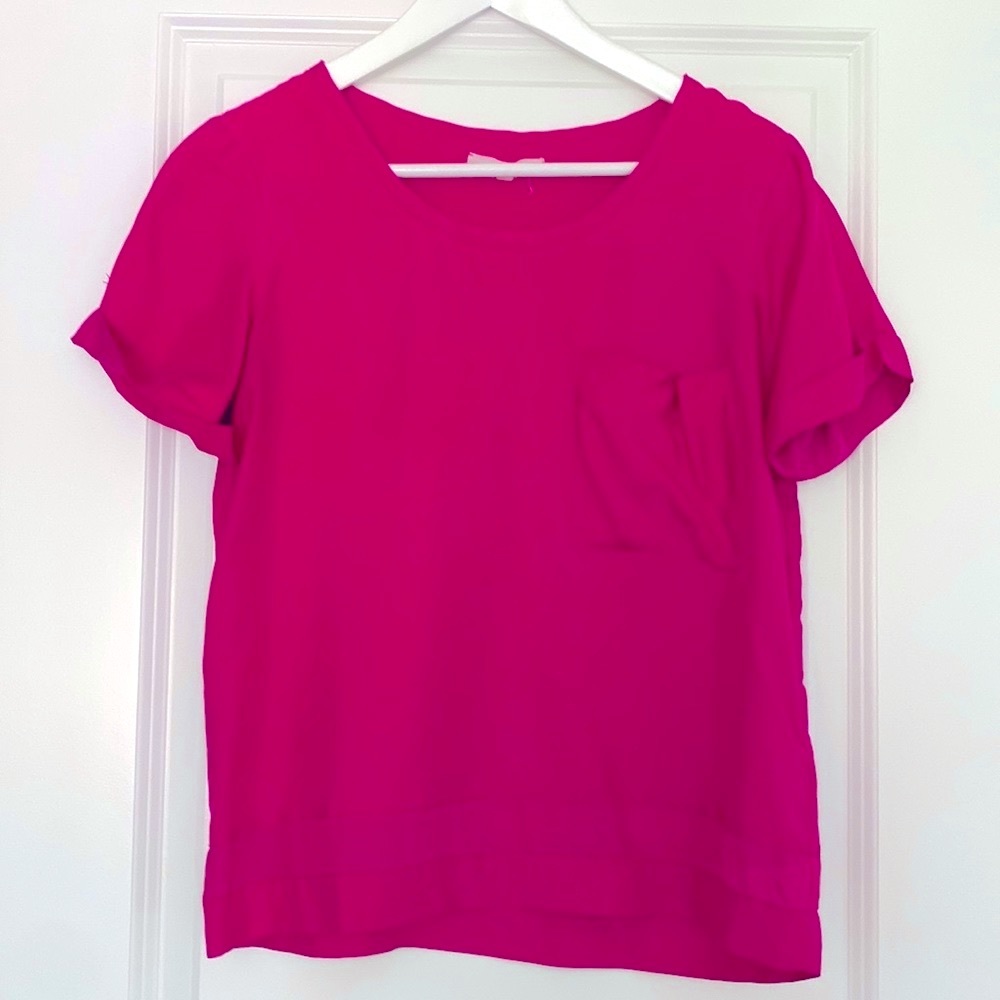 MADEWELL private label 100% Silk t-shirt/blouse with slouchy pocket, size XS